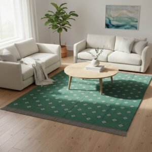 Handmade Cotton Flatweave Rug for Bedroom & Living Room