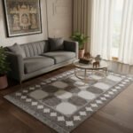Indian Cotton Panja Dhurrie Rug for Center Table Area, Reversible Flatweave