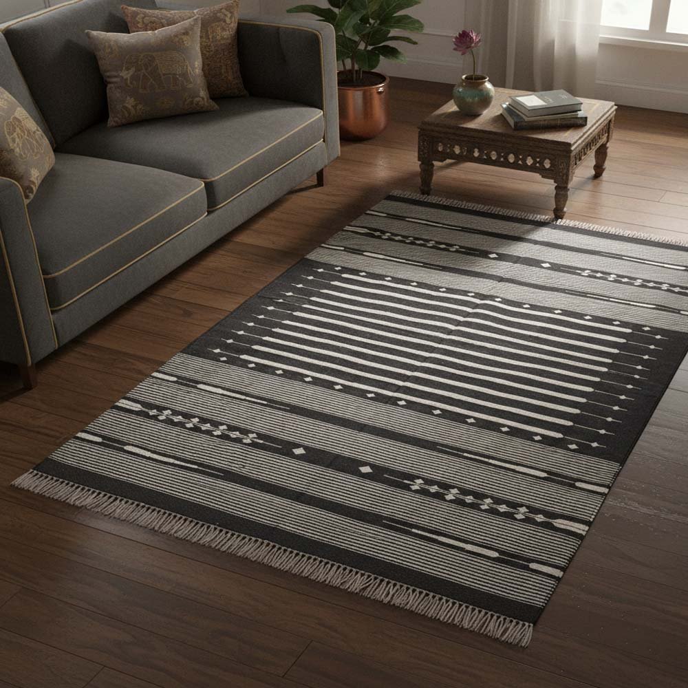 101 Handcrafted Panja Flatweave Rug - Image 1