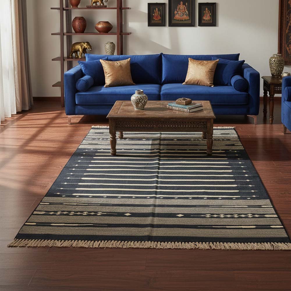 104 Pure Cotton Panja Dhurrie: Reversible - Image 1