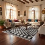 Traditional Indian Artisan-Made Cotton Rug