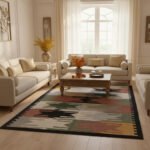 Cotton Panja Dhurrie Rug for Living Room Decor, Handmade Reversible