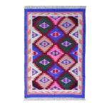 Handwoven Cotton Panja Dhurrie Rug for Dining Room & Kitchen, Flatweave - Image 2