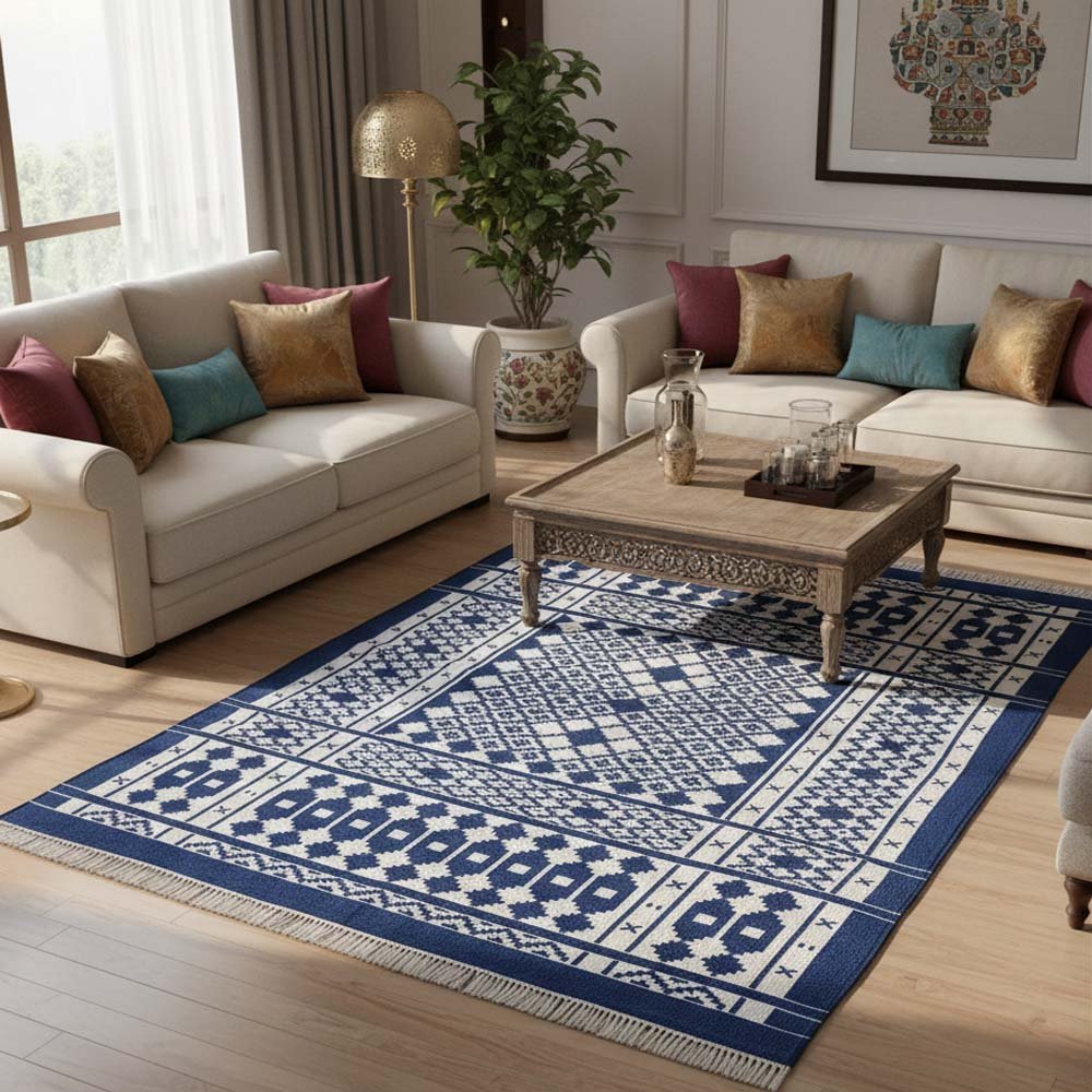 134 Essential Reversible Cotton Dhurrie - Image 1