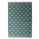 Traditional Indian Cotton Dhurrie Rug, Handwoven Panja Flatweave Reversible - Image 2