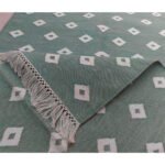 Traditional Indian Cotton Dhurrie Rug, Handwoven Panja Flatweave Reversible - Image 3