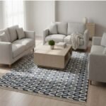 Handmade Cotton Dhurrie Rug, Flatweave Area Rug for Living Room Bedroom