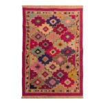 Indian Cotton Panja Dhurrie Rug for Living Room Seating Area - Image 2