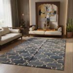Indian Cotton Panja Dhurrie Rug, Handwoven Flatweave Indoor Outdoor