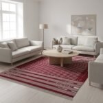 Reversible Cotton Dhurrie Rug, Handwoven Area Rug for Big Hall