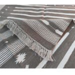 Cotton Panja Dhurrie Rug for Living Room & Dining Room, Handmade Flatweave - Image 3
