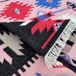 Cotton Panja Dhurrie Rug for Bedroom Artisan Made - Image 3