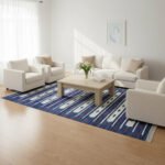 Large Cotton Dhurrie Area Rug, Handwoven Flatweave for Living Room