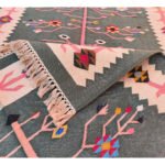 Flatwoven Cotton Panja Dhurrie Rug, Traditional Indian Handmade - Image 3