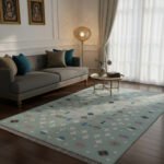 Cotton Panja Dhurrie Rug for Living Room Floor Decor, Handmade