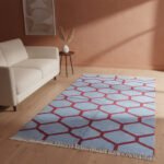 Authentic Indian Cotton Panja Dhurrie Rug, Handwoven Reversible