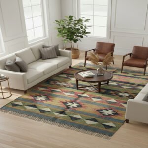 Handmade Traditional Wool & Jute Dhurrie Rugs