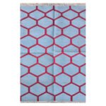 Authentic Indian Cotton Panja Dhurrie Rug, Handwoven Reversible - Image 2