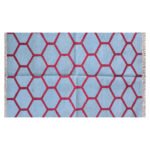 Authentic Indian Cotton Panja Dhurrie Rug, Handwoven Reversible - Image 3