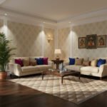 Indian Cotton Panja Dhurrie Rug for Dining Table Floor Area