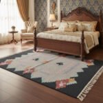 Rustic Cotton Panja Dhurrie Rug, Indian Handwoven Reversible