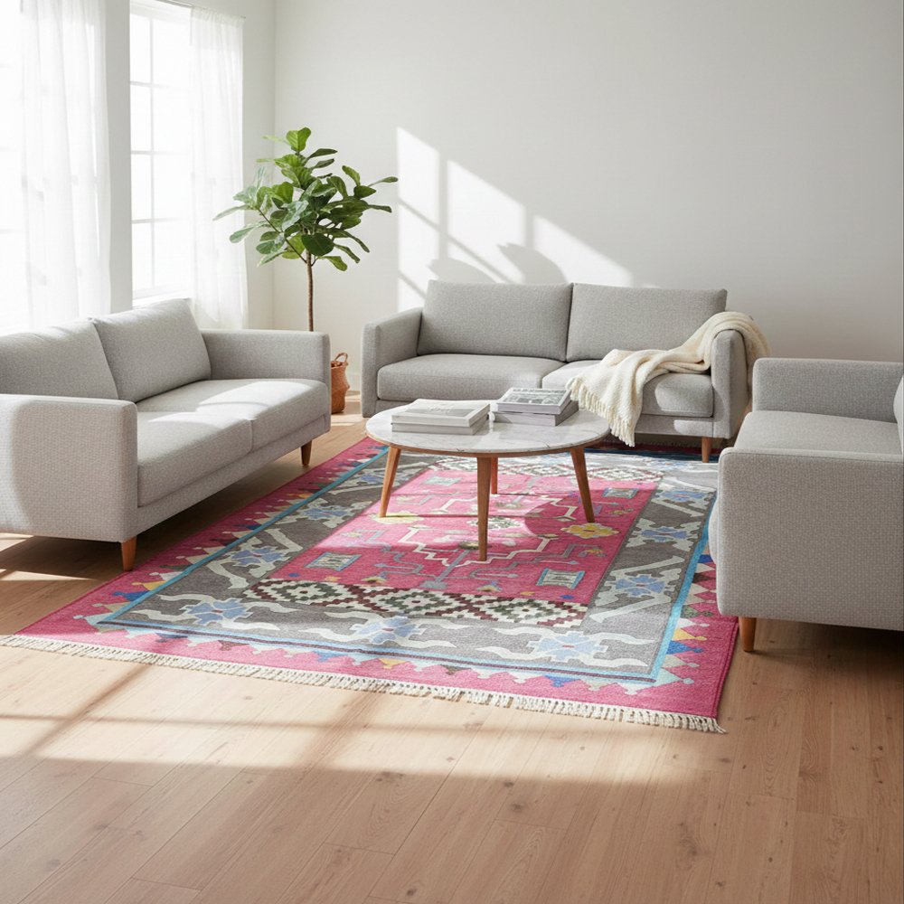 28c Classic Reversible Hand-Made Cotton Floor Mat - Image 1