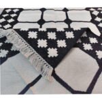 Cotton Panja Dhurrie Rug for Bedroom, Handwoven Reversible - Image 3