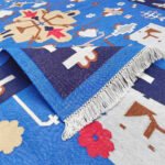 Indian Cotton Dhurrie Area Rug, Handwoven Reversible Flatweave - Image 3
