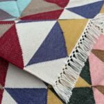 Natural Cotton Panja Dhurrie Rug, Handmade Indian Flatweave - Image 3