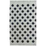 Modern Cotton Panja Dhurrie Rug, Reversible Flatweave Handmade - Image 2