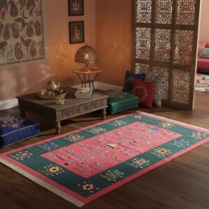Handmade Cotton Panja Dhurrie Rug for Living Room Modern Decor