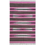 Cotton Panja Dhurrie Rug for Living Room, Handwoven Flatweave - Image 2