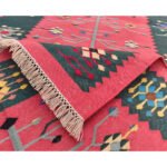 Handmade Cotton Panja Dhurrie Rug for Living Room Modern Decor - Image 3