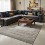 Cotton Panja Dhurrie Rug for Entryway, Indoor Outdoor Use