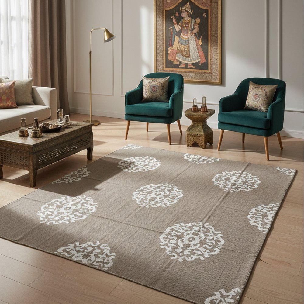 40 Family-Friendly Reversible Cotton Rug – Handcrafted Durability - Image 1