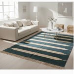 Cotton Panja Dhurrie Rug for Coffee Table Seating Space