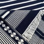 Large Cotton Flatweave Dhurrie Rug, Handmade Living Room Carpet - Image 3