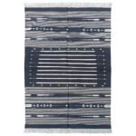 Cotton Panja Dhurrie Rug for Living Room Seating Space - Image 2