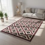 Cotton Panja Dhurrie Rug for Center Table Traditional Style