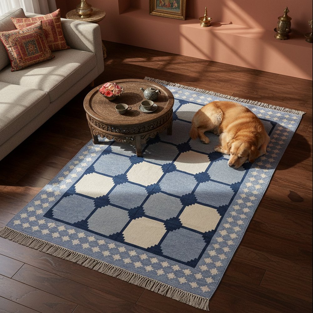 59 Sturdy Hand-Made Reversible Cotton Rug – Daily Use - Image 1