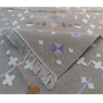 Classic Cotton Panja Dhurrie Rug, Handwoven Flatweave Reversible - Image 3