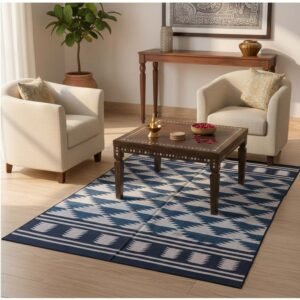 Cotton Panja Dhurrie Rug for Living Room Sofa Area Decor