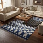 Cotton Panja Dhurrie Rug for Center Table Traditional Style