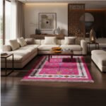 Handwoven Cotton Panja Dhurrie Rug for Living Room, Reversible Flatweave Indoor Outdoor