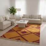 Cotton Panja Dhurrie Rug for Coffee Table Seating Area