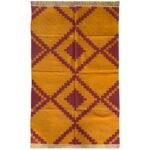 Cotton Panja Dhurrie Rug for Coffee Table Seating Area - Image 2