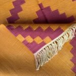 Cotton Panja Dhurrie Rug for Coffee Table Seating Area - Image 3