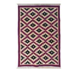 Handmade Cotton Panja Dhurrie Rug for Dining Room, Flatweave Reversible - Image 2