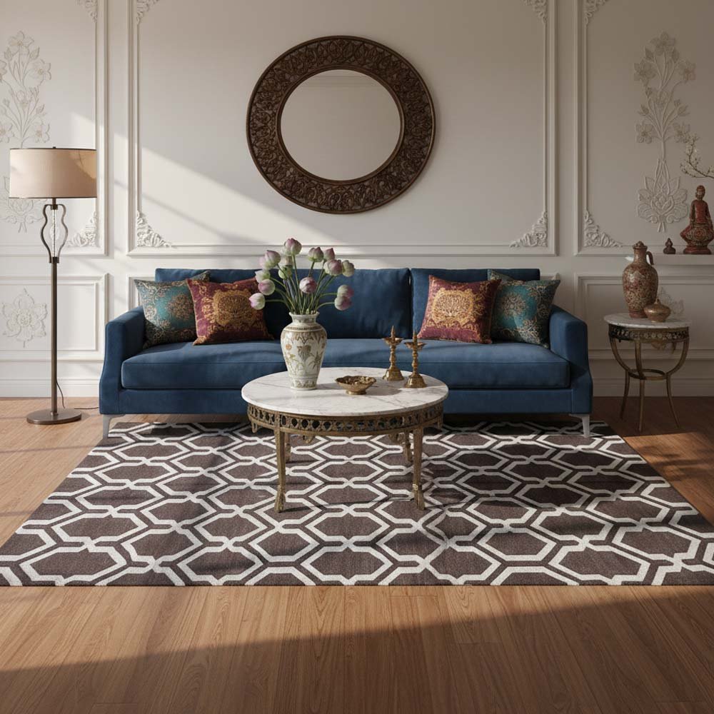 91 Royal Panja Flatweave: Hand-Woven Elegance in Pure Cotton durry - Image 1