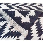 Cotton Panja Dhurrie Rug for Living Room & Coffee Table, Handwoven Flatweave - Image 3